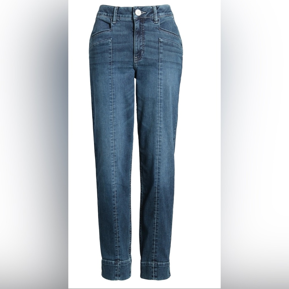 Wit & Wisdom Seamed High Waist Ankle Straight Leg Jeans in Bl-Blue Size 4 NWT